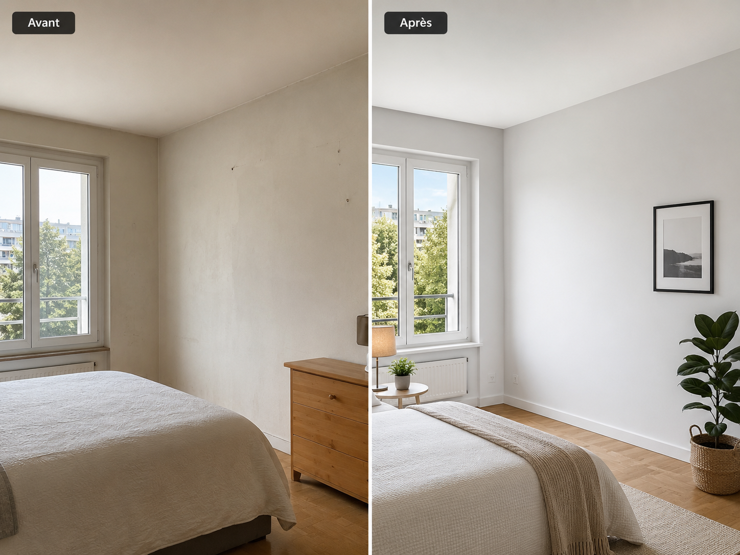 Rafraîchissement visuel après peinture intérieure