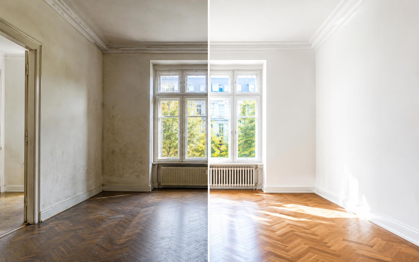 Before and after renovation